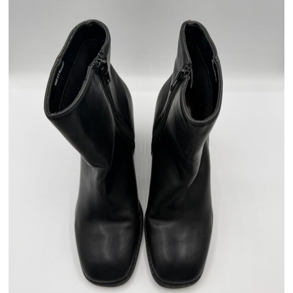 Dolce Vita Rupart Ankle Boots Womens Size 6.5  Black Wedge Heel Square Toe Shoes - Picture 3 of 16